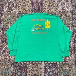 VTG 1990 Chi Omega Long Sleeve T Shirt Mystery Date Raunchy Retro XL Green USA